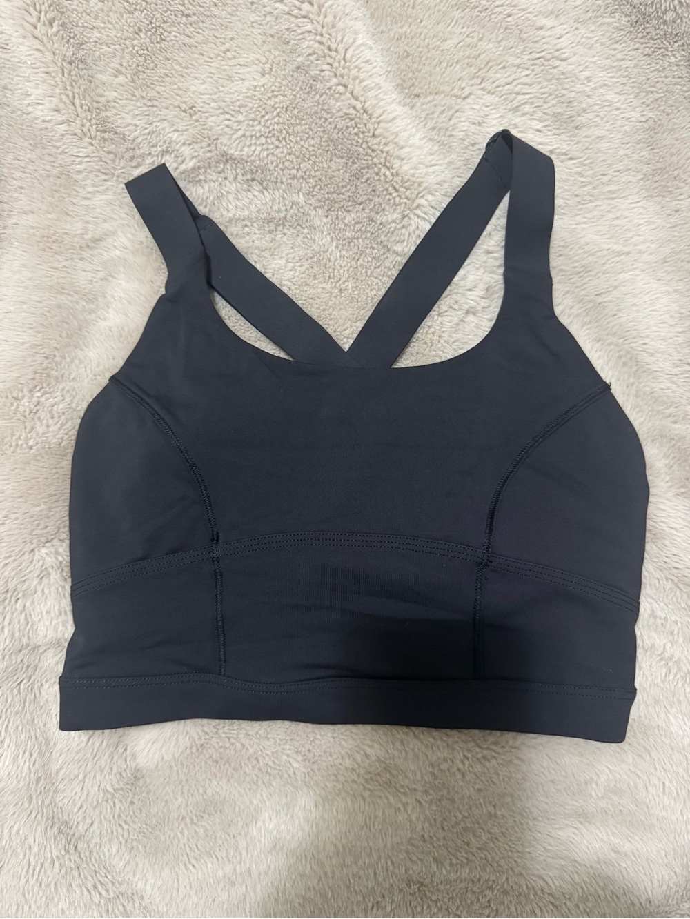 Black Lulu Women's Strappy Sports Bra